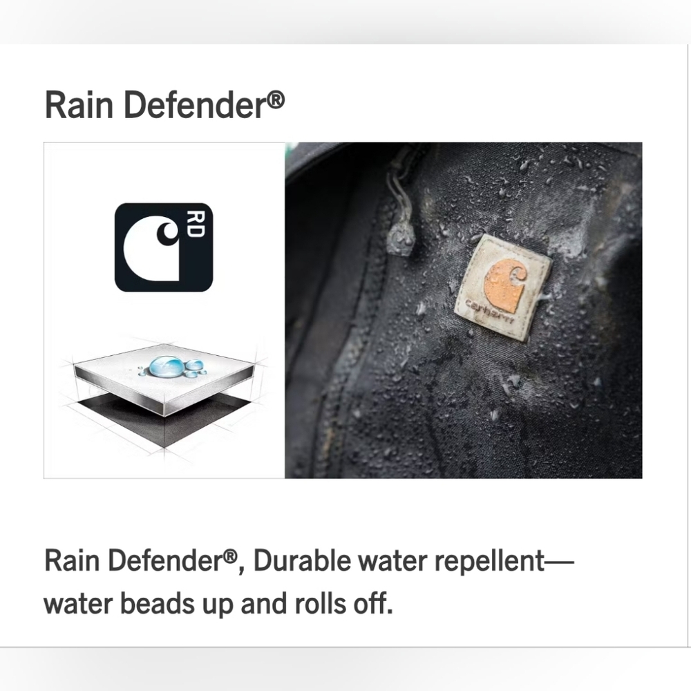 Carhartt Men's Rain Defender Relexed Fit Chestnut Shirt Jacket-fleece Lined - Picture 7 of 11